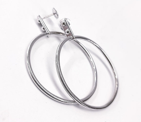 Boucles d'oreilles LOUIS VUITTON  - Créoles or blanc 58 Facettes creol.vuit.1449