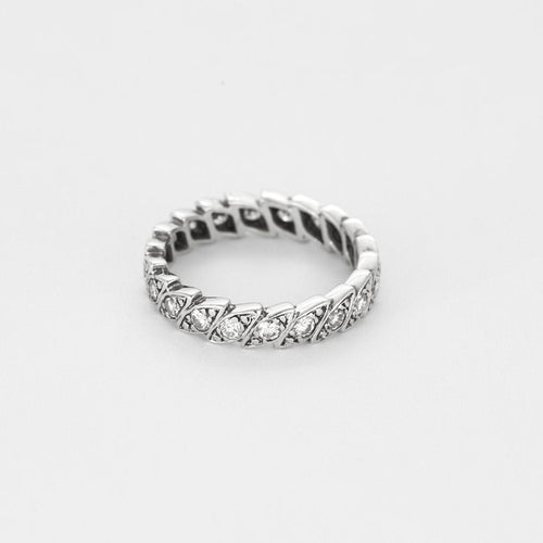 Bague 53.5 Alliance Or Blanc Diamants 58 Facettes LP1195/11