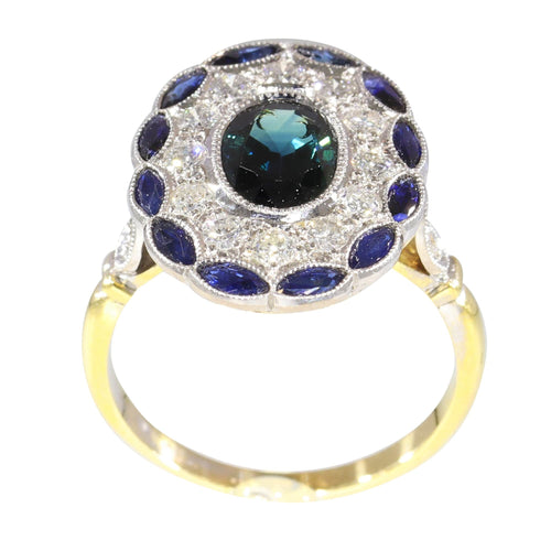 Bague 53 Vœux vintage : une bague en saphir entre romance et histoire 58 Facettes 18169-0075