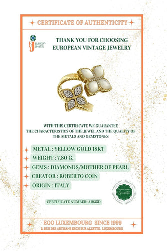 Bague 54 Bague Roberto Coin "Venetian Princess" avec Nacre et Diamants 58 Facettes