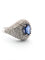 Bague Bague en or blanc avec saphir central et diamants environnants 58 Facettes