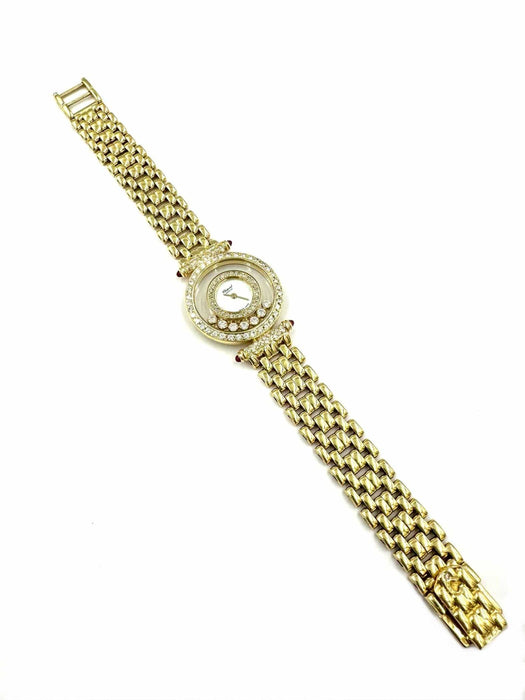 Montre CHOPARD - Montre Happy Diamonds or jaune, diamants et rubis 58 Facettes