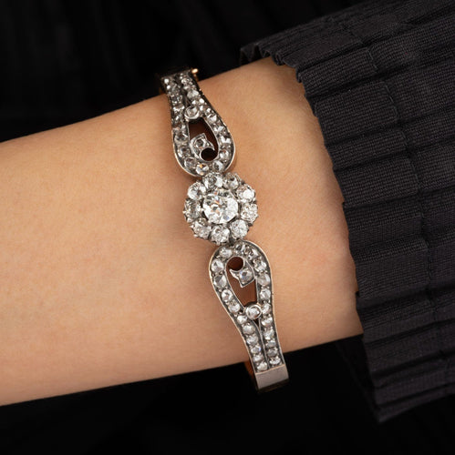 Bracelet Bracelet en or jaune et argent, diamants- Vers 1870 Second Empire 58 Facettes 4418