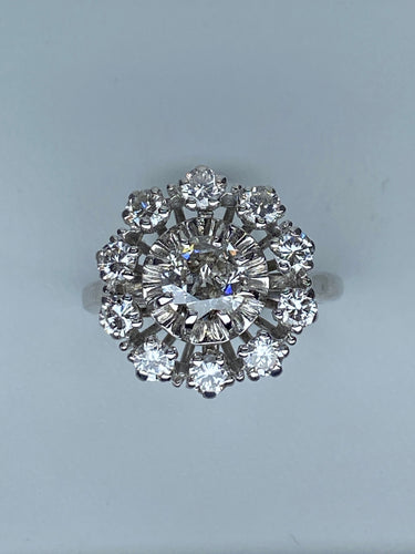 Bague 51 Bague marguerite, diamants 58 Facettes AB15