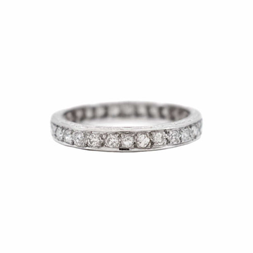 Bague 55 Alliance Éternité Art Deco Platine et Diamants – Circa 1920 58 Facettes 523