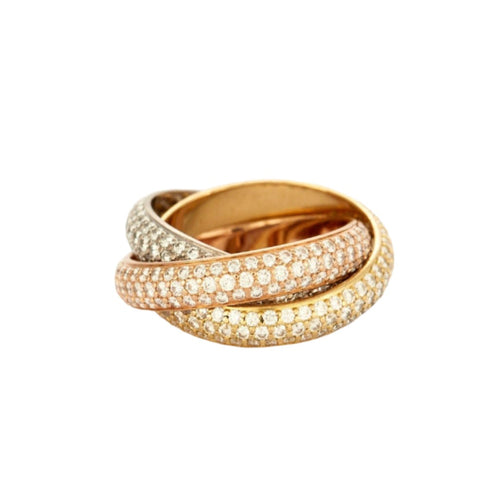 Bague 49 CARTIER - Bague Trinity pavée de Diamants 58 Facettes