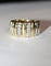 Bague 54 Bague bandeau 2 ors godronnée diamants 58 Facettes 568