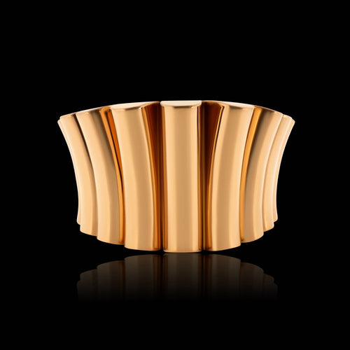 Bracelet Bracelet exceptionnel de grande taille signé Roberto Maselli, en or jaune - Italie, années 1970 58 Facettes A2