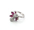 Bague 51 Bague en or blanc avec rubis et diamants 58 Facettes