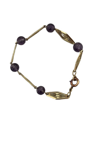 Bracelet Bracelet Ancien Or Jaune Filigrané Améthystes 58 Facettes LOT 6596