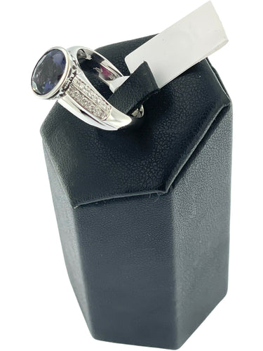 Bague 52.5 Bague cocktail en or blanc avec iolite et diamants 58 Facettes
