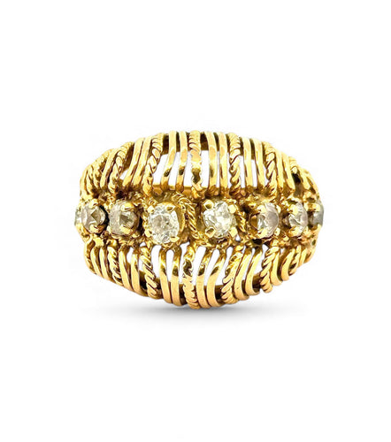 Bague 56 Bague antique du XIXéme siècle en or et diamants 58 Facettes