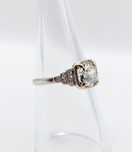 Bague 52 Bague solitaire art déco platine et diamant 58 Facettes A05698