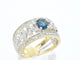 Bague 54 Bague exclusive en or sertie de diamants et d'une pierre précieuse 58 Facettes 2329