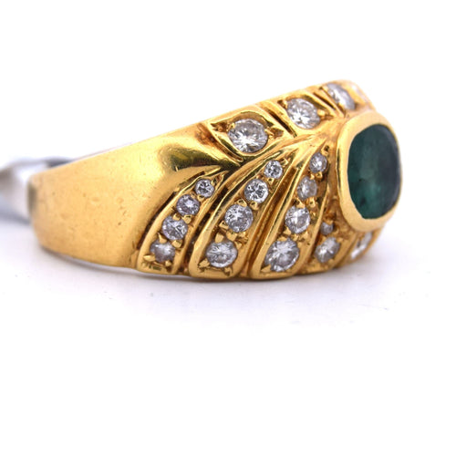Bague 62 Bague en or jaune avec émeraude 58 Facettes