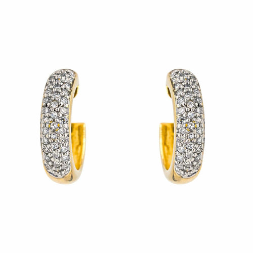Boucles d'oreilles Boucles d'oreilles Demi créoles Or jaune, Or blanc Diamant 58 Facettes 3855444CN