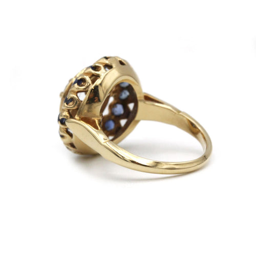 Bague 52 Bague - Or jaune rubis, saphirs et diamants 58 Facettes 1073