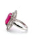 Bague 52 Bague en or blanc avec rubis et diamants 58 Facettes