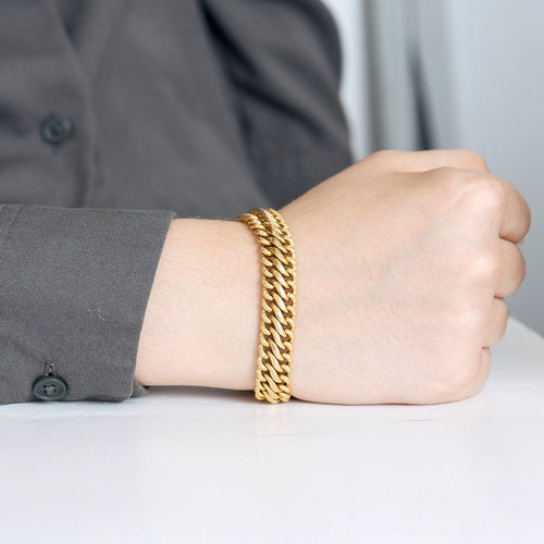 Bracelet Bracelet ancien maille américaine en or jaune 58 Facettes P1L11