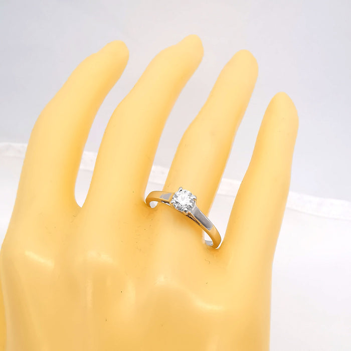 Bague 54 Solitaire or et diamant 0.40 ct 58 Facettes