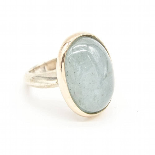 Bague 53 Bague en or rose et argent avec aigue-marine laiteuse 58 Facettes D363903SO