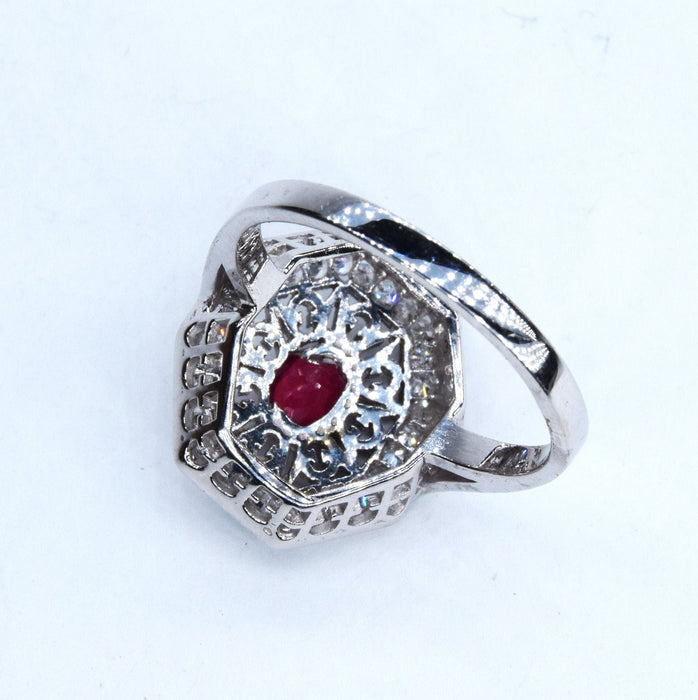 Anello Rubino Diamanti Art Deco