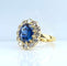 Bague 50 Bague marguerite en or jaune 18 carats, saphir 3,50 carats et diamants 58 Facettes AB548