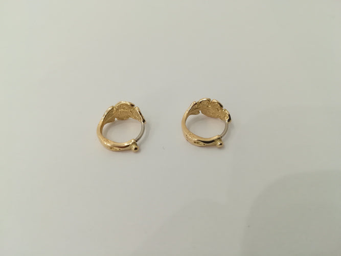 Boucles d Oreille Feuilles Or Jaune 58 Facettes