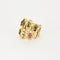 Bague 52 Bague vintage or jaune diamants rubis saphirs émeraudes 58 Facettes