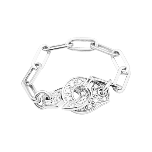 Bague 54 Bague Dinh Van, "Menottes R7.5", or blanc, diamants. 58 Facettes 34749