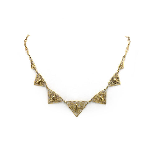 Collier Collier draperie Art Nouveau - Or jaune filigrané 58 Facettes 250057SP