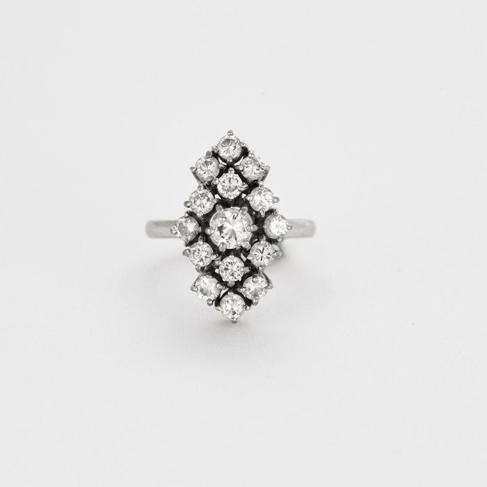 Bague 51 Bague marquise or blanc et diamants 58 Facettes 240569