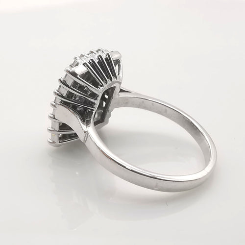 Bague 55 Bague or blanc diamants certifié HRD 58 Facettes