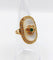 Bague 50.5 Bague marquise vintage or plaque de nacre, marguerite, émeraude et diamants 58 Facettes A03995