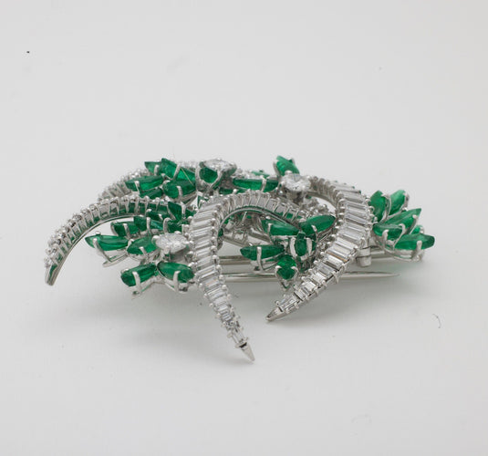 Broche Broche émeraudes et diamants 58 Facettes