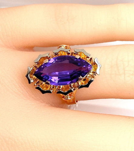 Bague 51 Bague en or jaune et améthyste 58 Facettes AB581