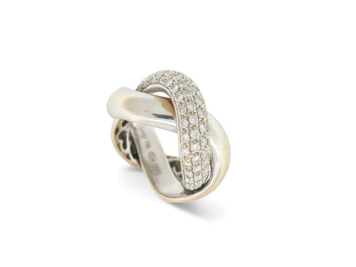 Bague 47 bague POIRAY tresse gm 451110 t47 en or blanc 18k & 51 diamants 1ct 58 Facettes 268752
