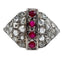 Bague 61 Bague dôme Art Déco or blanc, rubis et diamants taille rose (circa 1910) 58 Facettes A05805