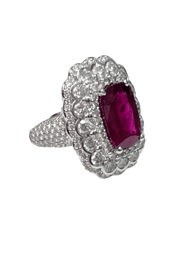 Bague Bague en or gris sertie d’un rubis naturel 58 Facettes 258996