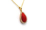 Pendentif Pendentif Années 70 or jaune, corail et diamants (+-0.44ct) 58 Facettes 22831