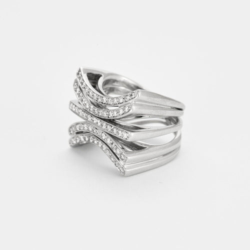 5-reihiger Diamant-Siegelring