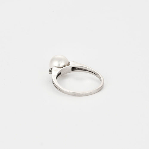 Bague 50 Bague perle or 18 carats diamants taille 50 58 Facettes