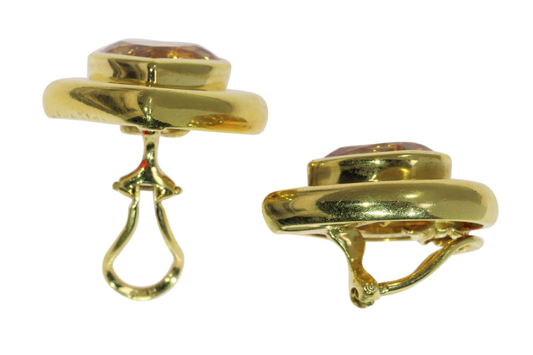 Boucles d'oreilles Boucles d'oreilles clips en forme de cœur en citrine vintage Paloma Picasso pour Tiffany & Co 58 Facettes 17342-0283