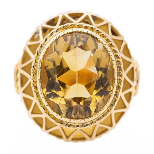 59 Bague Vintage Or jaune Citrine 58 Facettes 1628827CN
