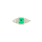 Bague 54 Bague or blanc, Emeraude de Colombie et Diamants 58 Facettes
