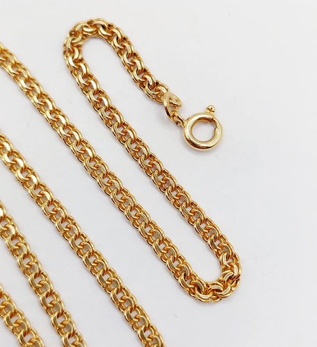 Collier Chaîne vintage or jaune mailles entremêlées 46 cm 58 Facettes A05408