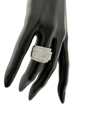 Bague 53.5 Bague or blanc certifiée HRD avec diamants 58 Facettes