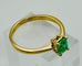 Bague 54 Bague solitaire en or jaune avec émeraude taille émeraude 58 Facettes 50304