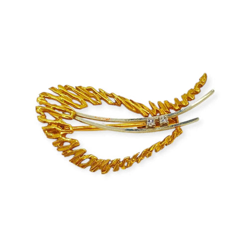 Broche Broche feuille en or et diamants 58 Facettes 330080275