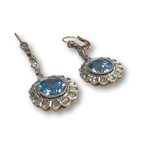 Boucles d'oreilles BOUCLES D'OREILLES DESIGN ART DÉCO PÉRIODE 1930-1935 en OR avec VUES PLATINE 58 Facettes Q937A (894)